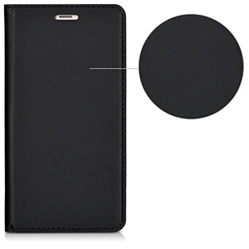 kwmobile Funda para Xiaomi Redmi Note 3 - Flip cover Case para m  vil en cuero sint  tico - Estilo libro plegable en negro