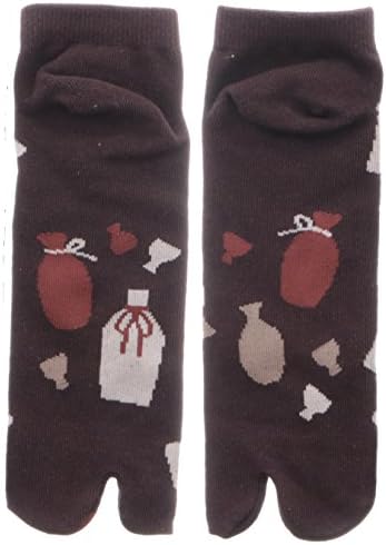 Japanese Samurai Ninja Tabi Socks; Men's Sneaker (Sake Jugs)