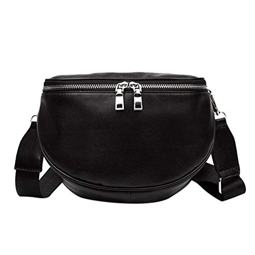 Preisvergleich Produktbild Biback Damen Leder Brusttasche, Casual Gürtel Umhängetasche, Reißverschluss Crossbody Brusttasche