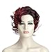 Produktbild Short Curly Wellig Schwarz Und Wein Rot Perücken Für Frauen Hitzebeständige Synthetische Vollkopfhaar Kostüm Perücke Für Frauen Cosplay Partei