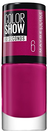 Maybelline New York Make-Up Nailpolish Color Show Nagellack Bubblicious / Ultra glänzender Farblack in knalligem Pink, 1 x 7 ml