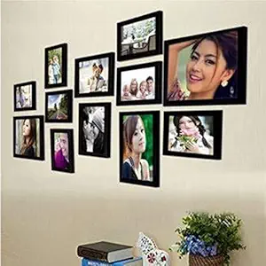 The Art Store Wall Wood MDF Photo Frame (Black,12 Photos)