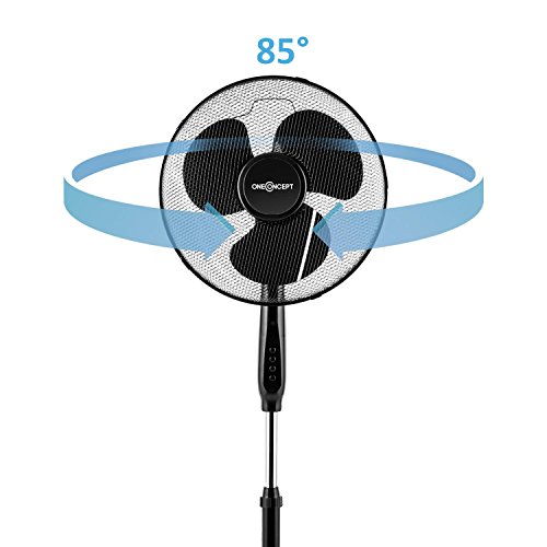 oneConcept Black Blizzard 3G Standventilator Standlüfter (schwarze Rotorblätter, Timer, Oszillations-Schwenkfunktion, 3 Geschwindigkeitsstufen) schwarz - 7