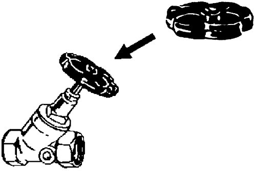 Handrad für Durchgangs- oder Schrägsitzventile, grün