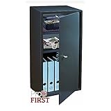 Profirst Zirkum 85 Möbeltresor Anthrazit mit Doppelbartschloss inkl. 2 Schlüssel und 2fache kräftige Bolzenverriegelung B45 x H85 x T36 cm