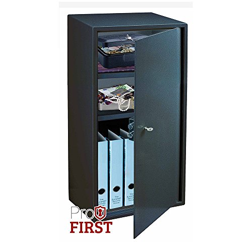 Profirst Zirkum 85 Möbeltresor Anthrazit mit Doppelbartschloss inkl. 2 Schlüssel und 2fache kräftige Bolzenverriegelung B45 x H85 x T36 cm