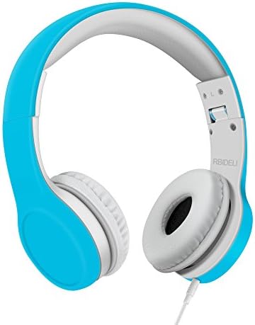 RBIDELI Over-Ear Kids Headset With 93db Volume Limited Headphones For Children, Foldable Headphones For Kids (blue)