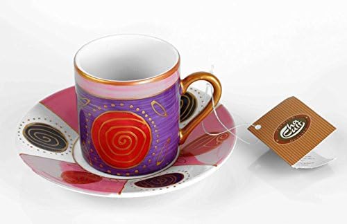 SHYAM lot de 6 tasses à expresso en porcelaine avec dorures