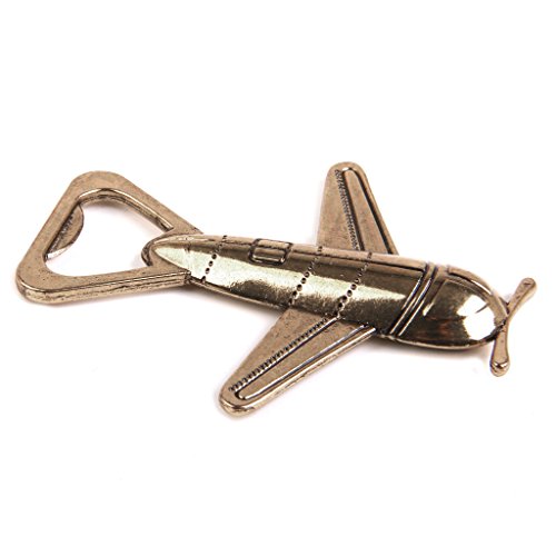 Hochzeit Geschenk Flugzeug Flaschenöffner Kapselheber Bieröffner Öffner Gold - 8