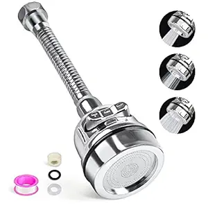 AKRIZA 360 Degree Rotatable Water Faucet Bubbler Saving Tap Aerator Diffuser Faucet Filter Shower Head Nozzle Adapter ( 3 Mode )
