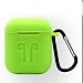 Produktbild KNOSSOS Thicken Silicone Protective Case with Carabiner for Airpods Wireless Earphone - Grass Green