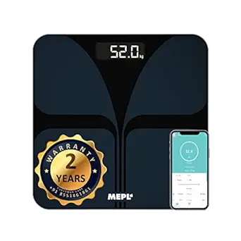MEPL Digital Smart Scale Weighing BMI Weight Machine for Body Weight Body Fat Analyzer Machine Composition Scale with 2 Years Warranty - SE260Lb - Black