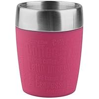 Emsa 514517 Isolier-Trinkbecher, Mobil genießen, 200 ml, Dreh- Trinkverschluss, Himbeer, Travel Cup
