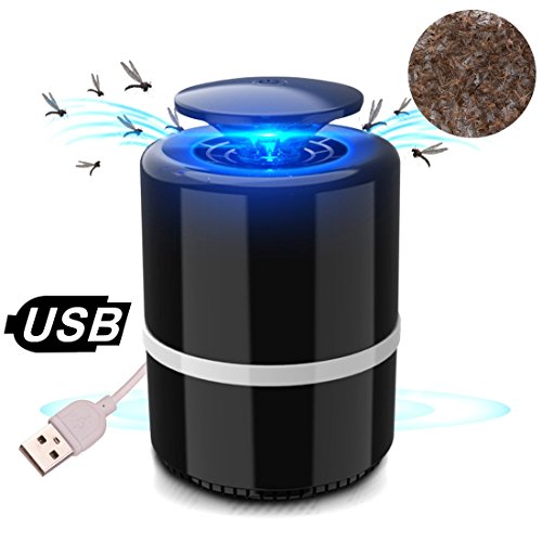 Preisvergleich Produktbild MAJOZ LED Moskito Lampe USB Mückenschutz Moskito Killer Insektenvernichter Gegen Mücken Giftfreies Insektenlicht-Schwarz