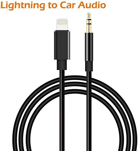 Lightning to 3.5mm Male Adapter, iPhone 7 Car Aux Cable Lightning to 3.5mm Male Stereo Audio Cable Adapter, 3.3ft/1M Lightning to 3.5mm Aux Cable