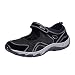 Produktbild Saihui Damen Sportschuhe Sommer Klettverschluss Flach Laufschuhe Outdoor Fitness Schuhe Hallenschuhe Leichte und Atmungsaktive Sneaker (EU:35, Schwarz)