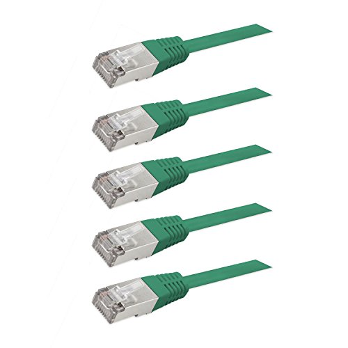 rocabo 138305 CAT6 Patchkabel, S/FTP PiMF, LAN, RJ45, 10/100/1000/Mbit/s, Ethernet Gigabit Switch Router, Halogenfrei, 0,25m (5 Stück) Grün rocabo 138305 CAT6 Patchkabel, S/FTP PiMF, LAN, RJ45, 10/100/1000/Mbit/s, Ethernet Gigabit Switch Router, Halogenfrei, 0,25m (5 Stück) Grün