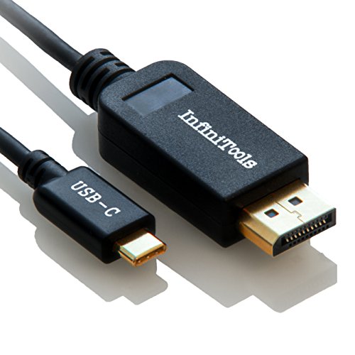 USB C zu DisplayPort Kabel 2m (4K@60Hz) - InfiniTools - USB 3.1 (Thunderbolt 3 kompatibel) , 2 Meter Länge - USB Type C auf DP, für MacBook Pro 2016 Macbook 12 Zoll, Samsung Galaxy S8, ChromeBook Pixel,...