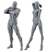 Produktbild Action Figuren Modell, menschliche Schaufensterpuppe PVC Körper Kun Puppe Body-Chan Mann / Frau Action-Figur DX-Set mit Zubehör-Kit, ideal zum Zeichnen, Skizzieren, Malerei Modell Malerei (C)