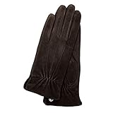 Ziegenverlourleder KESSLER Luna, eleganter Damenhandschuh feinstem Ziegenvelourleder, cold darkbrown, 7.5