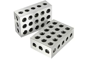 Dciustfhe 2Pcs 25x50x75mm Hardened Steel Blocks 23 Holes Parallel Clamping Block Lathe Precision 0.005mm for Machine Tool
