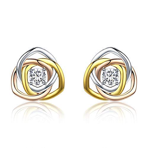 Rose Earrings 925 Sterling Silver Stud Earrings Gifts Jewellery Silver Earrings for Girl with Gift Box