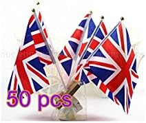 WJiXin 50pcs Union Jack Hand Waving Flag Royal Jubilee UK GB Great Britain Flags