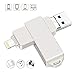 Produktbild Speicherstick Lighting Flash Laufwerk 16GB 3in1 USB Stick Externer /Micro USB Mit 360° Rotationsschutz /Fingerabdruck entsperren Flash Drive Expansion Memory Stick für iPhone/iPad/Android/Mac/PC[MFI-Zertifizierung]-Silber