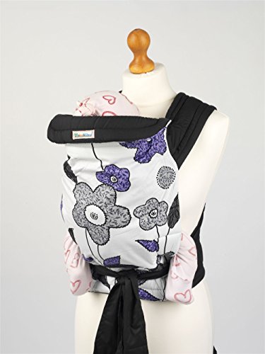 Purple Grey Floral Soft and Comfortable Mei Tai Baby Sling