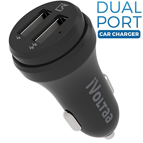 iVoltaa 2 Port Smart Car Charger for Apple iPhone, Samsung , Motorola, Lenovo, Honor, OnePlus, Xiaomi, LeTV, HTC, LG, Pixel, ASUS, Coolpad, Sony, Micromax, Intex, Meizu, Karbonn and all other mobile devices, Tablets, GPS and Other USB rechargeable devices (Black) RS.349 (50.00% Off) - Amazon