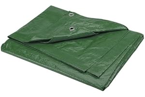 2 UR door 130 GSM Universal Poly Tarp Cover | Waterproof and Tear Resistant All Seasons Ground Sheet for Camping, Wood Stack, Building Site and More (6x9ft or 1.8x2.4m, Olive Green)