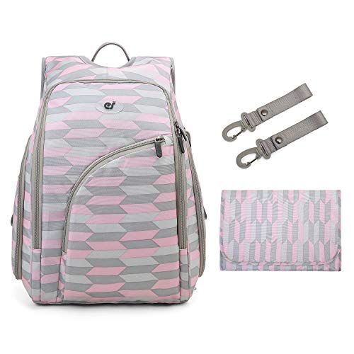 Preisvergleich Produktbild ECOSUSI Wickeltasche mit Wickelauflage Wickelrucksack perfekte Alternative zum Reise-Backpack ideale Zubehör-Babytasche für Mama oder Papa beim Ausgehen