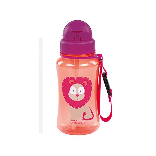 Lässig 1210004717 Kinder Trinkflasche mit Strohhalm, Widlife Löwe - 5