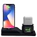 Price comparison product image 3 in 1 Charging Stand for iPhone AirPods Apple Watch Charger Dock Station Silicone,Support for Apple Watch Series 3/2/1/AirPods/iPhone X/8/8 Plus/7/7 Plus/6s Black