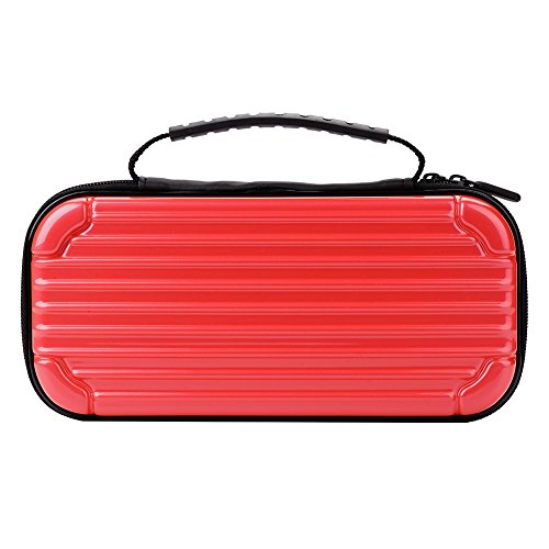 Preisvergleich Produktbild Eboxer Anti-Aufprall Console Bag Doppel-Reißverschluss große Kapazität Konsole Tragetasche Mainframe Tasche Aufbewahrungstasche Schutzhülle für Nintendo Switch(rot,Silber,grau)(Rot)