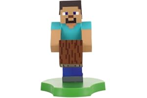 Cableguys Minecraft Gaming-Figur Steve – Halterung für Controller oder Smartphone – USB-Kabel im Lieferumfang enthalten – 11 cm