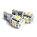 Produktbild 2 x CanBus Standlicht SMD LED 5 SMD T10 W5W Xenon weiss (weiß, white) 12V. Sehr lange Lebensdauer und extrem starke Leuchtkraft. Passend für alle PKWs als Position/Armatur/Innen/Kennenzeichen Beleuchtung Technische Daten: W5W Birnen 12 Volt, geringer Stromverbrauch für W2.1x9.5d Sockel ohne E Prüfzeichen und StVO Zulassung. (2825HCBI, 2825, 2825CB)