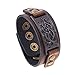 Produktbild CAOLATOR Breit Armband Herren Lederarmband Damen Kunstleder Armbänder Vintage Unisex Freundschaftsbänder Kreativ Armkette Exotischer Stil Handgewebt Armreif mit Druckknopf