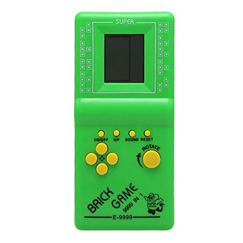 CZT Retro portátil Tetris Handheld Tetris Consola de Juegos Kids Electronic ladrillo GamesToys Built-in 23 Juegos (Green)