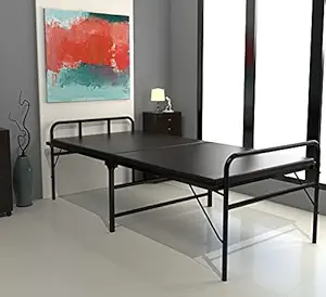 Honey Touch Folding Bed with Mattress Top Single Size for Sleeping, Guests, Children and Adults(3x6 ft, Black)