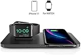 cargador doméstico móvil para iphone / airpods nuevo + apple watch - se combina el cargador inalámbrico rápido para iphone 11pro max/11 pro /11/ xs / xs max / xr / x / 8 / 8p o airpods nuevo con el soporte de carga para apple watch (no incluidos el cable de apple watch y el estuche de carga inalámbrico airpods); regalo perfecto para los fanáticos de apple
