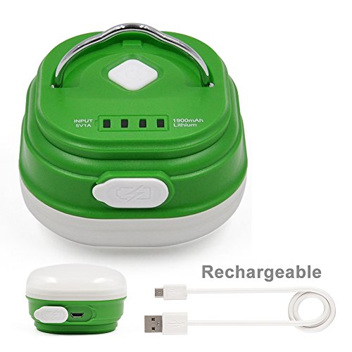 LED Campinglampe Zeltlampe Arbeitsleuchte Dimmbar USB Aufladbar Tragbar mit 2.5W LED, 1900mAh Lithium ionen Akku und Starke Magneten von Enuotek
