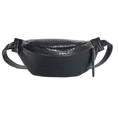 VOHONEY Sac Banane Femme Sac de Ceinture en Cuir PU Sac Banane Femme en Cuir Sac de Taille de la Femme PU élégant Ceinture Sac (Sac Banane Femme pour Noir 5)