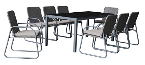 Westfield OutdoorsBarite Outdoor Garden Dining Set for up to Eight Users, Lightweight yet Robust Chairs Support up to 120kg with Removable Cushions, L