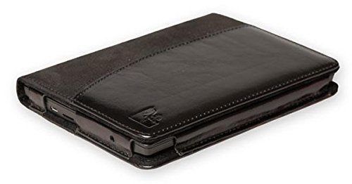 Die original GeckoCovers Luxus Kobo Aura HD Hülle Case Tasche Cover mit auto 'wake-up/sleep' Funktion in der Farbe - Im praktischen Buchstyle und Magnetverschluss (Kobo Aura Echtleder schwarz)