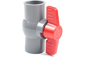 HATOOLHA® PVC Ball Valve, Plastic Water Pipe Valve U-PVC Ball Valve Straight Connectors for Control and Stop Flow (φ32mm)