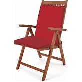 Mer-Tim Bah&ccedil;e Balkon Salon Kırmızı Sandalye Minderi (arkalıklı)
