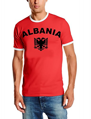 EM 2016 Albanien Fußball T-SHIRT TRIKOT mit Deinem NAMEN + NUMMER ! HERI Ringer rot Gr.XXL