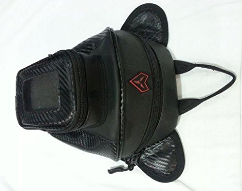 MB-013 Motorcycle Tank Bag, Water Resistant with Super Strong Magnetic Gas Oil Fuel Tank Bag Black bigger Window for Honda Yamaha Suzuki Kawasaki Harley