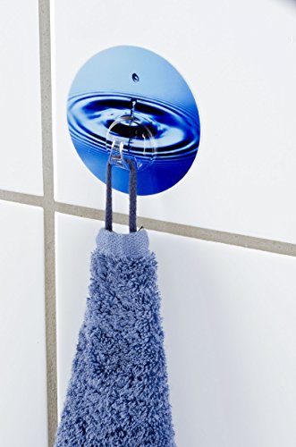 WENKO 21297100 Static-Loc Wandhaken Uno Water Circle – Befestigen ohne bohren, Kunststoff, 8.5 x 2 x 8.5 cm, Mehrfarbig - 2